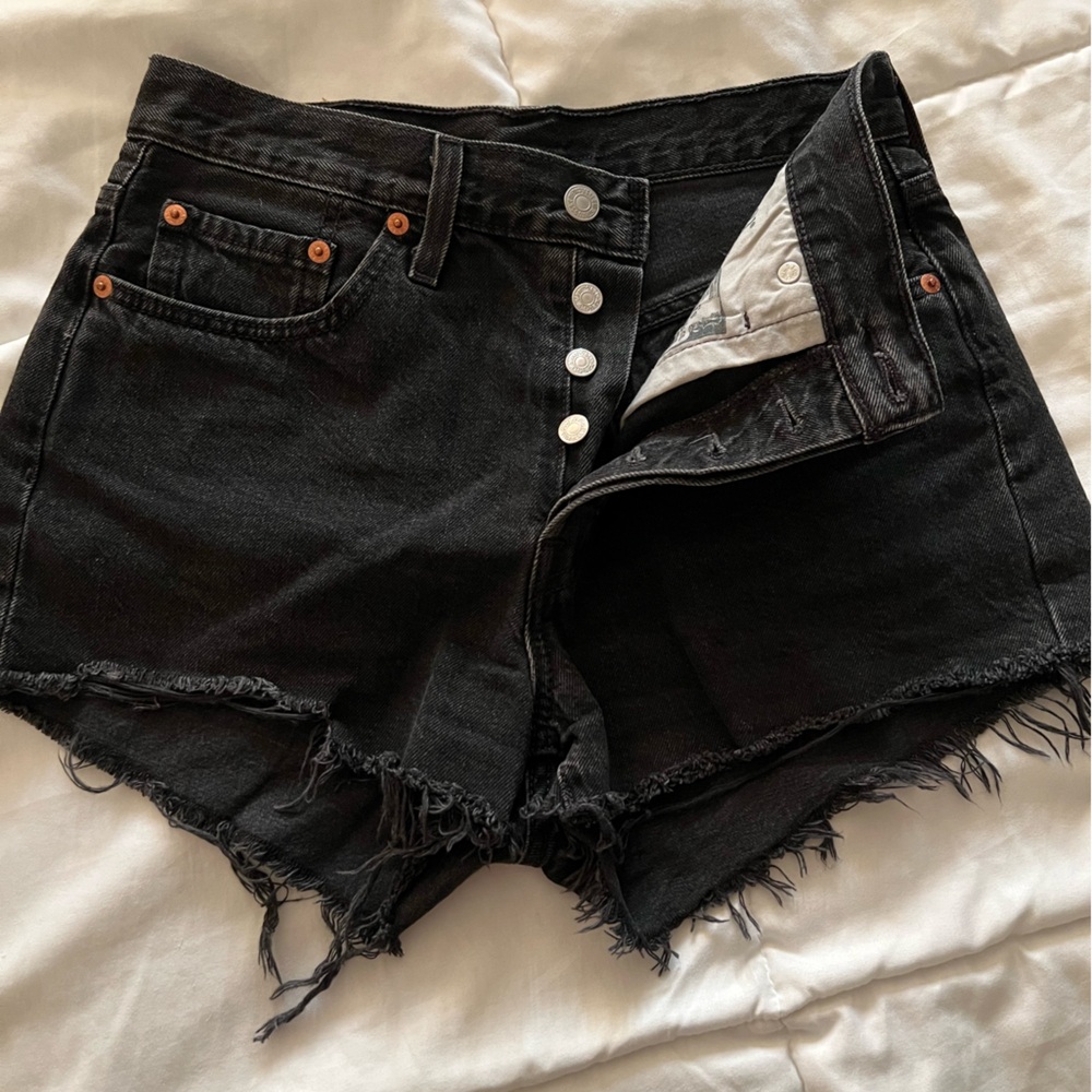 Levi’s black denim shorts